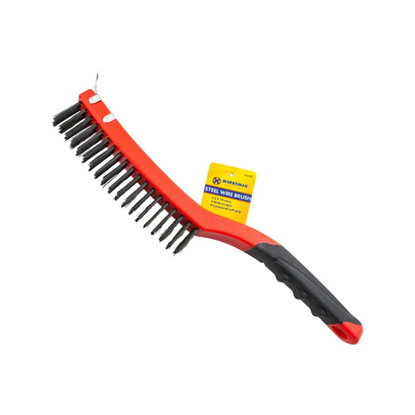 Premium Marksman 3 x 19 row long handle steel wire brush