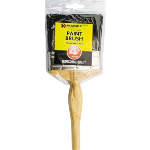 Premium Marksman wooden handle paint brush 4"