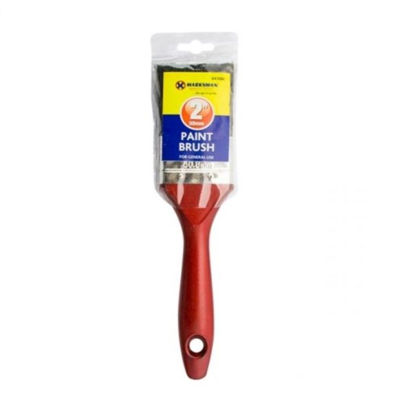 Premium Marksman red handle paint brush 2"