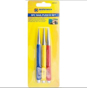 Marksman Colour-Coded Nail Punch Set 3pc