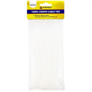 Marksman White Cable Ties 150mm 150pc