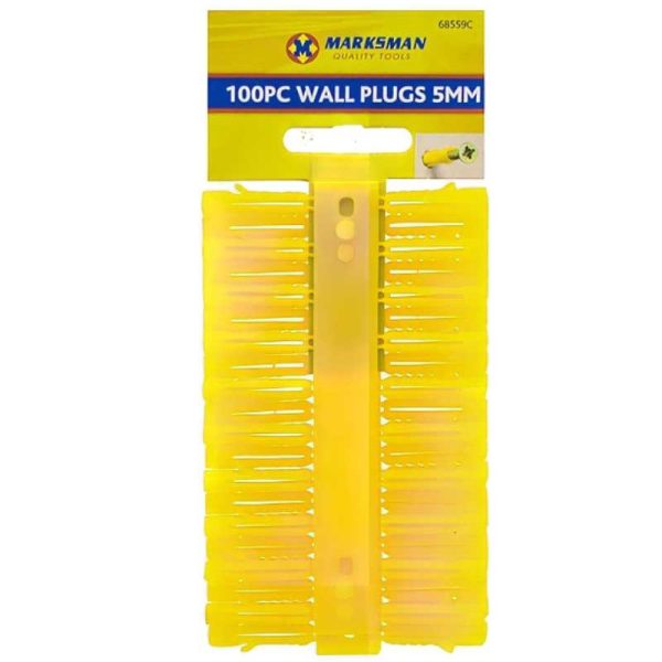 Premium Marksman yellow wall plugs 5mm 100pc