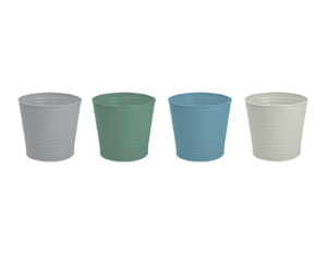 Rowan Metal Ribbed Plant Pot 12cm