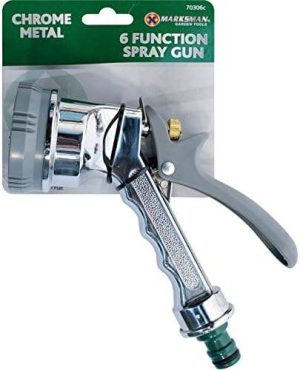 Marksman 6 Function Chrome Metal Garden Hose Spray Gun