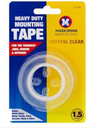 Marksman Heavy Duty Crystal Clear Mounting Tape 1.5m