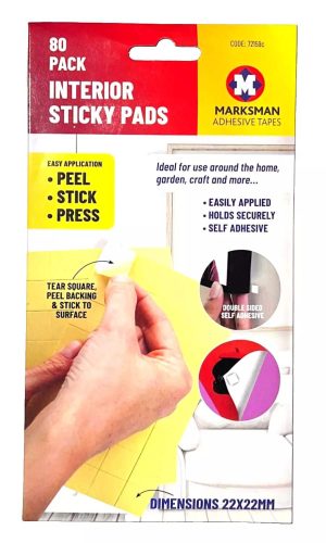 Marksman Interior Sticky Pads 22mm Pack Of 80