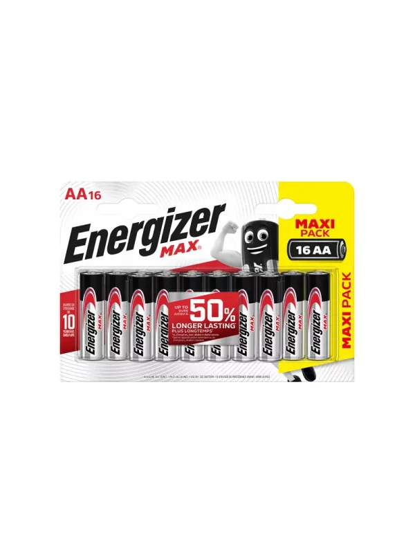 Premium Energizer max aa alkaline batteries pack of 16