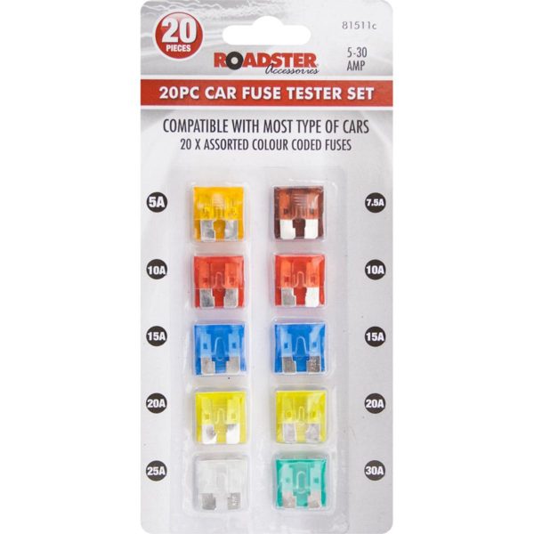 Premium Roadster 5amp-30amp car fuses 20pc