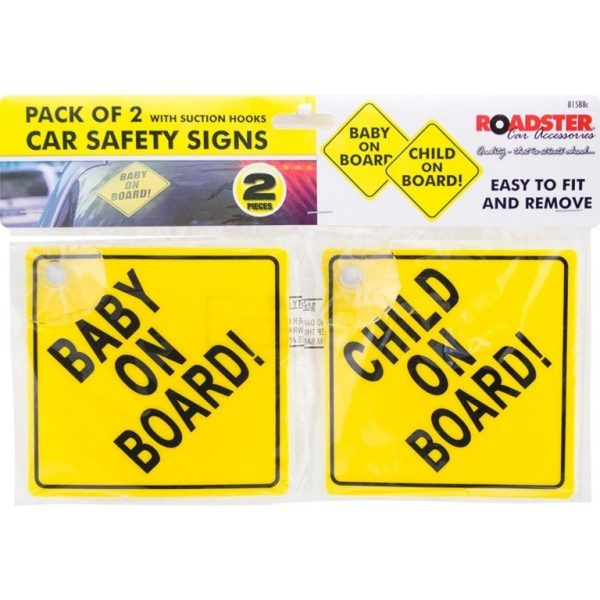 Premium Roadster car safety signs set 2pc