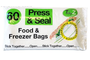 Tidy Z Ultimate Strength Press & Seal Food & Freezer Bags Pack Of 60