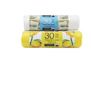 Tidyz 30 Tie Handle Fragranced Pedal Bin Liners 15l