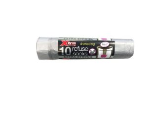 Tidyz 10 Silver Drawstring Extra Strong Refuse Sacks 50l