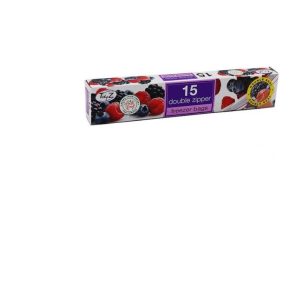 Tidyz 15 Extra Strong Double Zipper Freezer Bags 25cm
