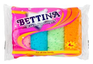 Bettina Bath Sponges Colours 4pc