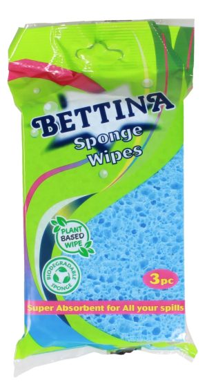 Bettina Assorted Colour Sponge Wipes Pack Of 3