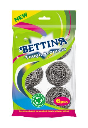 Bettina Tough Stainless Steel Scourers Pack Of 6