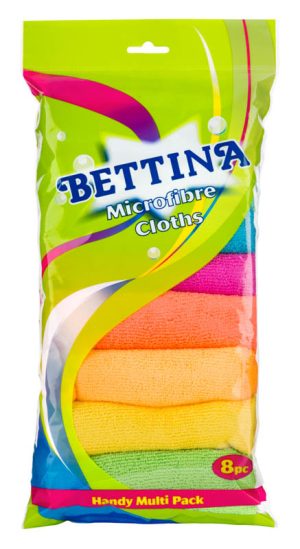 Bettina Multicoloured Microfibre Cloths Pack Of 8