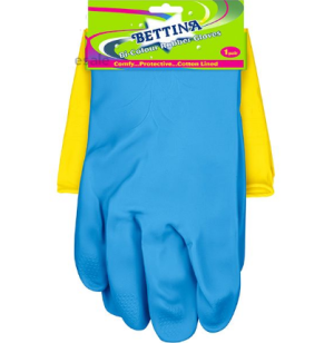 Bettina Bi-Colour Natural Latex Rubber Gloves