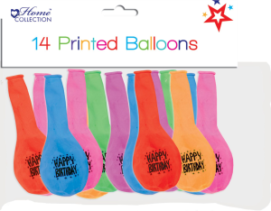 Party 14 Happy Birthday Printed Balloons