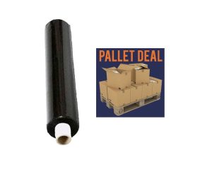 Heavy Duty 20 Microns Black Pallet Shrink Pallet Wrap 400mm X 200M Pallet Deal