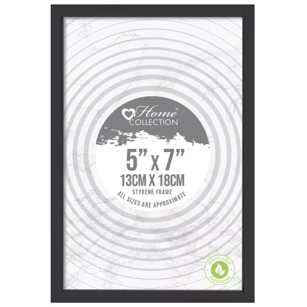 Premium Home collection london styrene black photo frame 5" x 7"