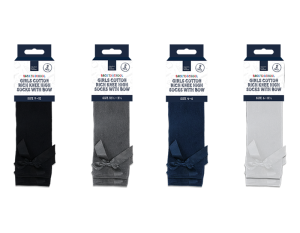 Creative Little Thinkers Girls Cotton Rich Bow Knee Socks PACK OF 2