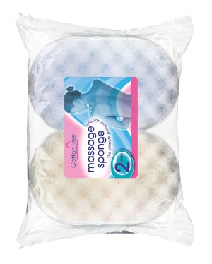 Cotton Tree Colour Massage Sponges Pack Of 2