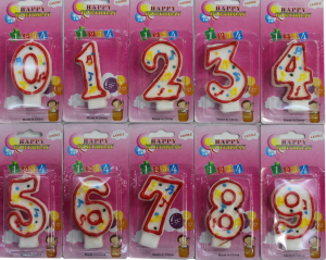 0-9 Happy Birthday Candle All Numbers X 10 100pcs