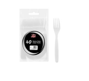 Deluxe Disposable Heavy Duty Clear Forks Pack Of 40