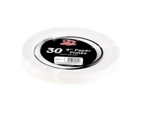 Deluxe Disposable 9" Paper Plates Pack Of 30