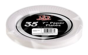 Deluxe Disposable 7" Paper Plates Pack Of 35