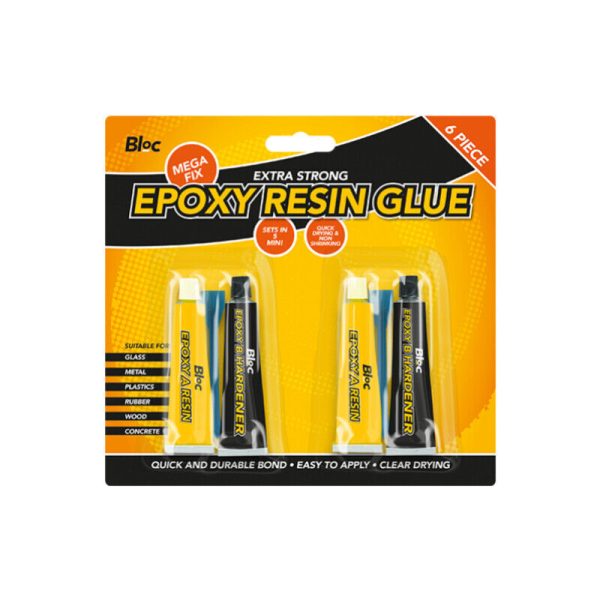 Premium Bloc extra strong epoxy resin glue set 6pc