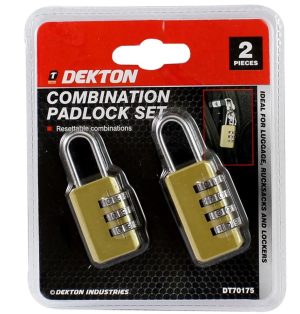 Dekton Combination Padlocks 2pc