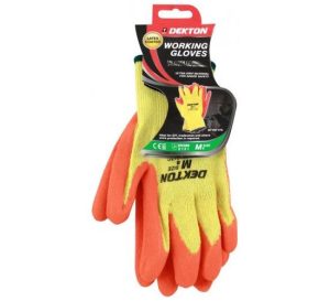 Dekton Orange/Cream Latex Working Gloves Size 8 Medium Pack Of 12