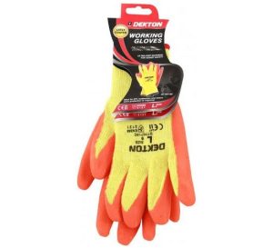 Dekton Orange/Cream Latex Working Gloves Size 9 Large Pack Of 12