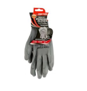 Dekton Snug Fit Grey Working Gloves PU Coated 9/Large