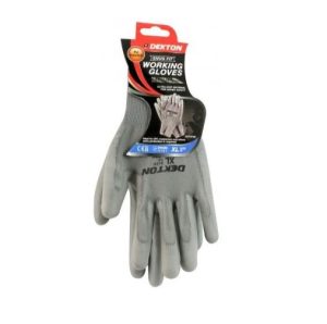 Dekton Snug Fit PU-Coated Grey Working Gloves Size 10 Xl