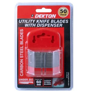 Dekton Utility Knife Blades 60mm With Dispenser 50pc