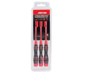 Dekton Precision Flat & Phillips Screwdriver Set 3pc