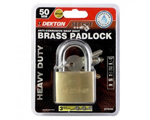 Dekton Anti-Corrosive Snap Shut Brass Padlock 50mm