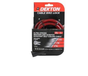 Dekton 12mm X 1m Bike Lock Ultra Strong Weatherproof With Self Coiling Cable