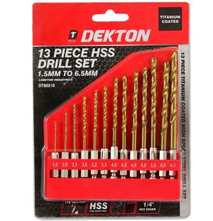 Dekton 13 Piece 1/4" Shank Hss Drill Set