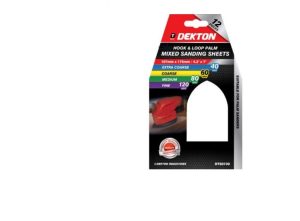 Dekton 107mm X 175mm Hook & Loop Palm Mixed Sanding Sheets 40/60/80/120 Grit
