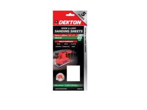Dekton 93mm X 230mm Hook & Loop 80 Grit Sanding Sheets Pack Of 5