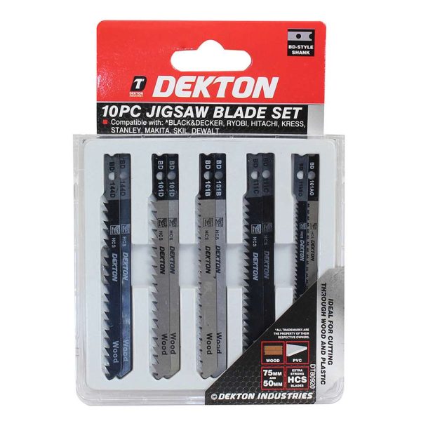 Premium Dekton 10 piece jigsaw blade set (bd-style shank)