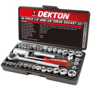 Dekton 40 Piece 1/4" And 3/8" Drive Socket Set Pack Of 2