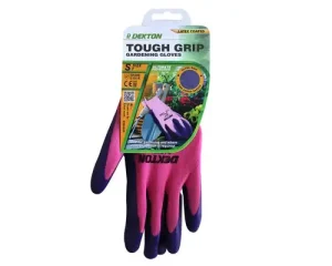 Dekton Tough Grip Latex Coated Gardening Gloves 7/Small Pack Of 12