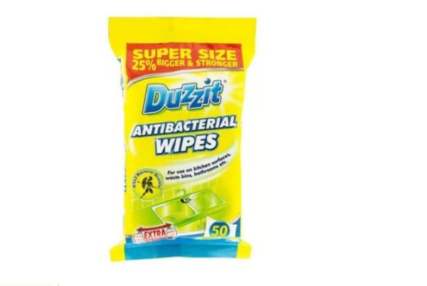 Premium Duzzit anti-bacterial wipes pack of 50