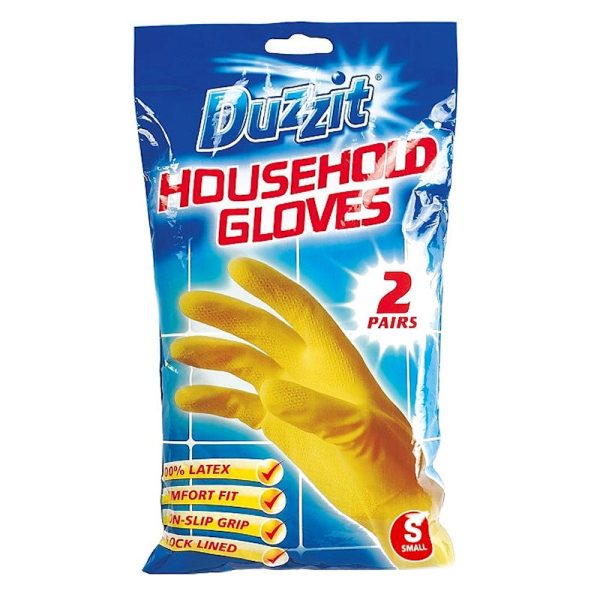 Premium Duzzit household gloves small pack of 2