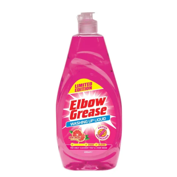 Premium Elbow grease pink washing up liquid 600ml